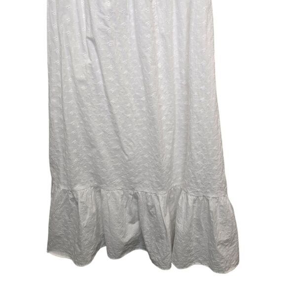 NWT Lulus Women's M Fairytale Feeling White Eyelet Tie-Strap Tiered Midi Dress - Picture 4 of 16